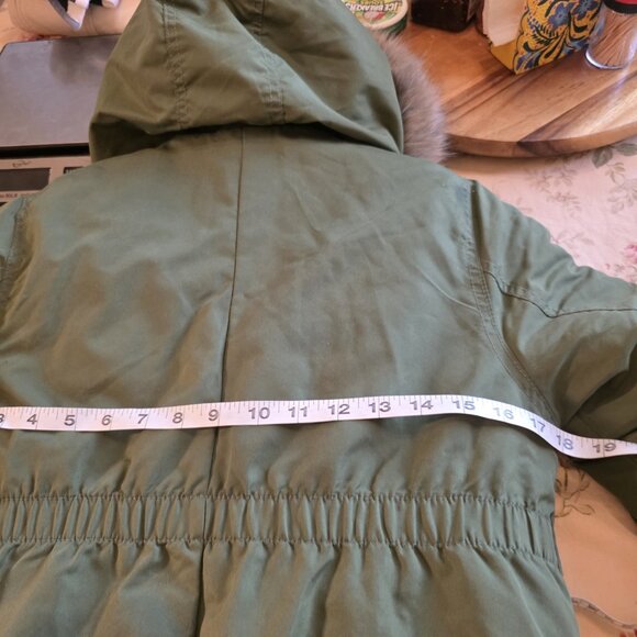 Carter’s Baby Boys Faux Fur Hooded Parka Winter Coat Green Boys Size 8 - Picture 5 of 9